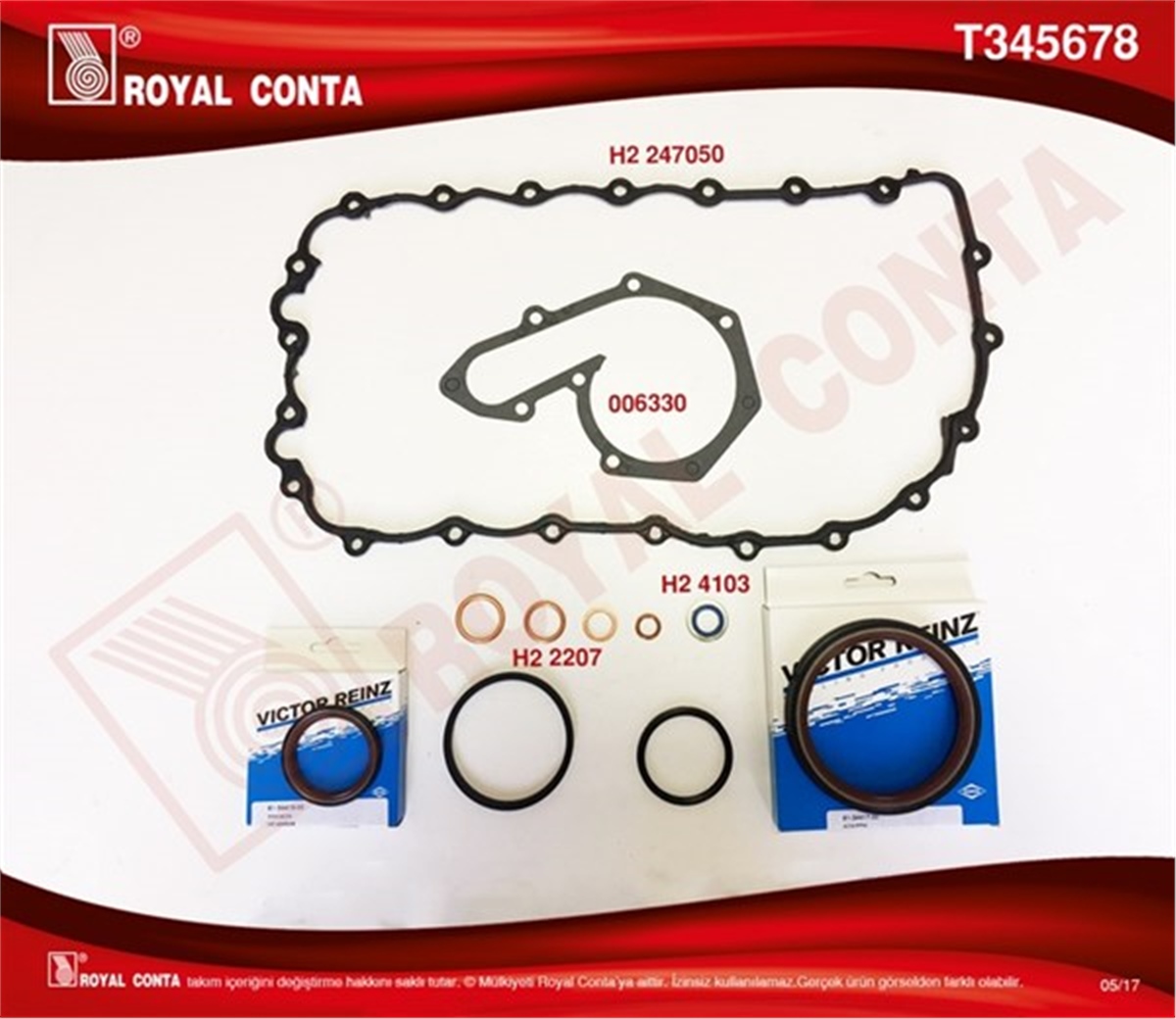 MEGANEALT TAKIM CONTA KEÇELİ KANGOO-MASTER-MEGANE 1.9 F9Q ROYAL T345678ROYALROYAL T345678