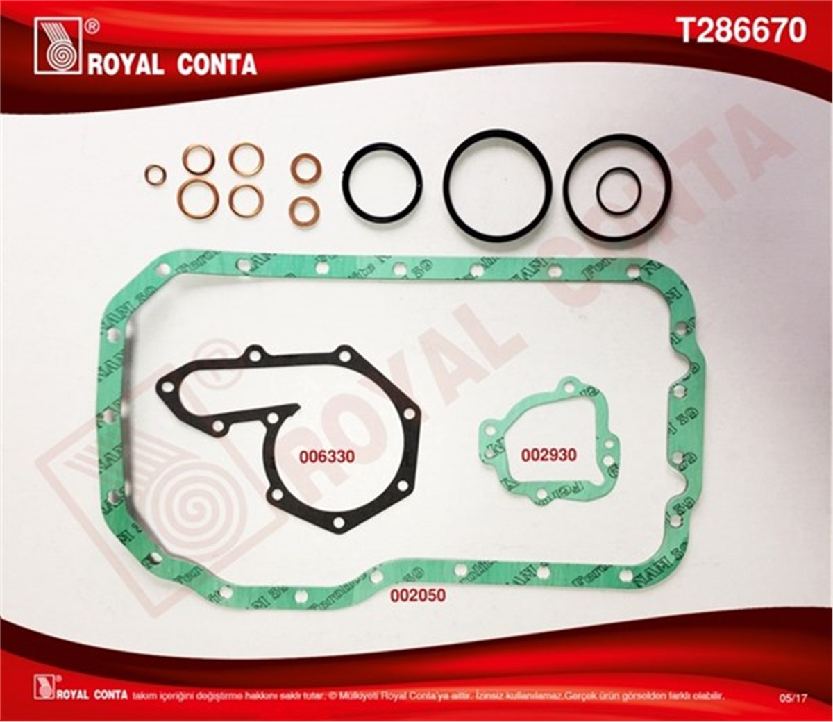 MEGANEALT TAKIM CONTA KEÇESİZ LGN 1.8-MEGANE 2.0 F3P-F3R ROYAL T286670ROYALROYAL T286670