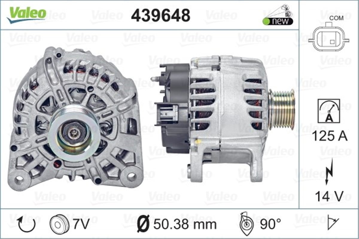 MEGANEALTERNATÖR RENAULTMEGANE III F9Q MOT. TG12C062 VALEO 439648VALEOVALEO 439648