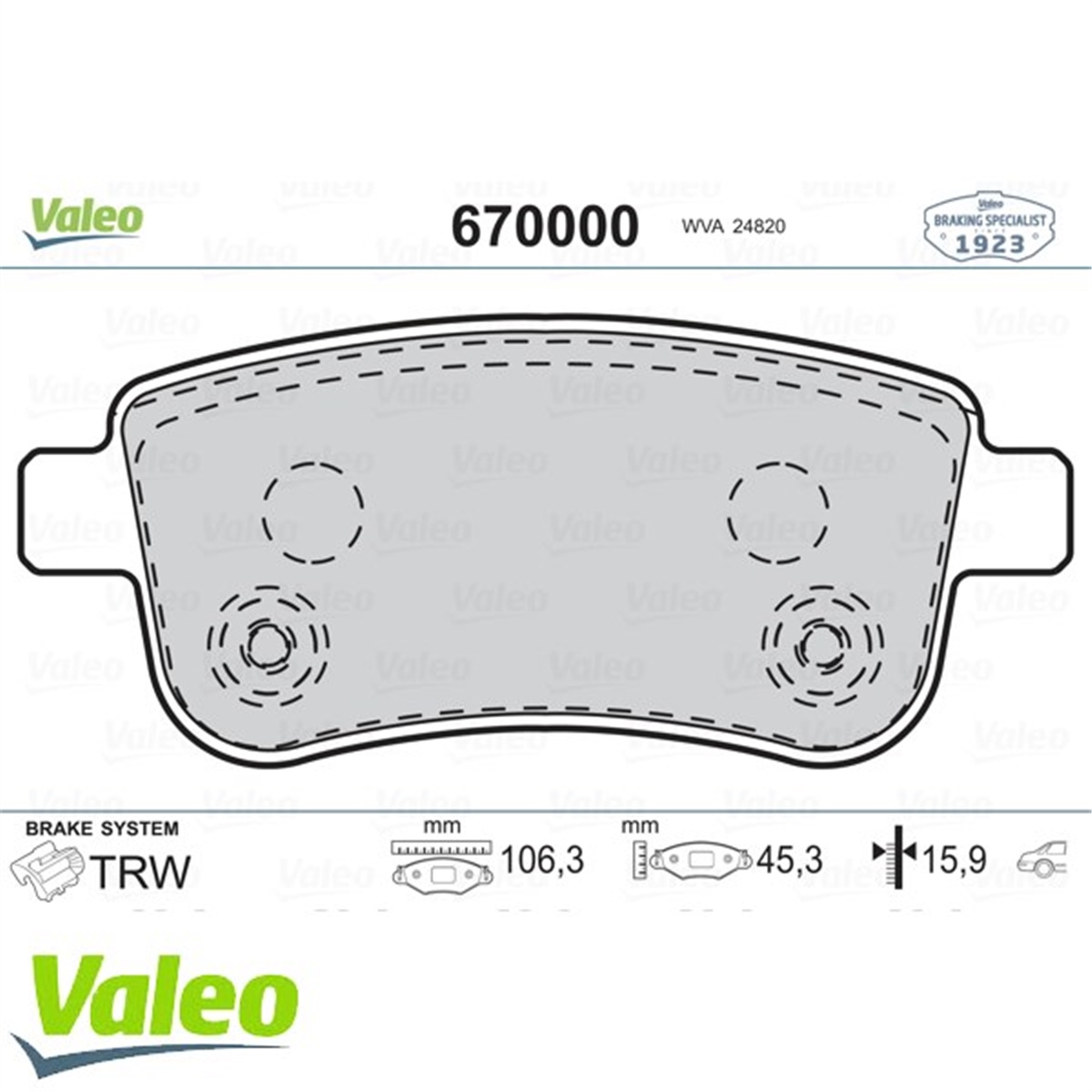 MEGANEARKA BALATA FLUENCE 13 MEGANE 08 SCENIC 08 440603734R VALEO 670000VALEOVALEO 670000