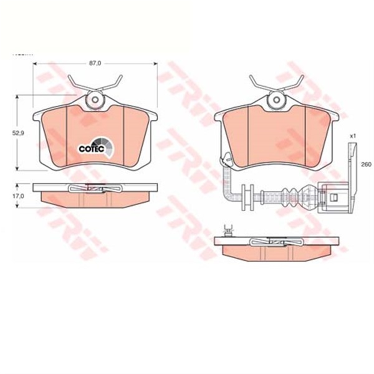 MEGANEARKA BALATA FLUENCE-MEGANE II-III-207-308-307-PARTNER-C3-C4-BORA-PASSAT 97 GOLF IV-V-POLO FİŞLİ TRW GDB1475TRWTRW GDB1475