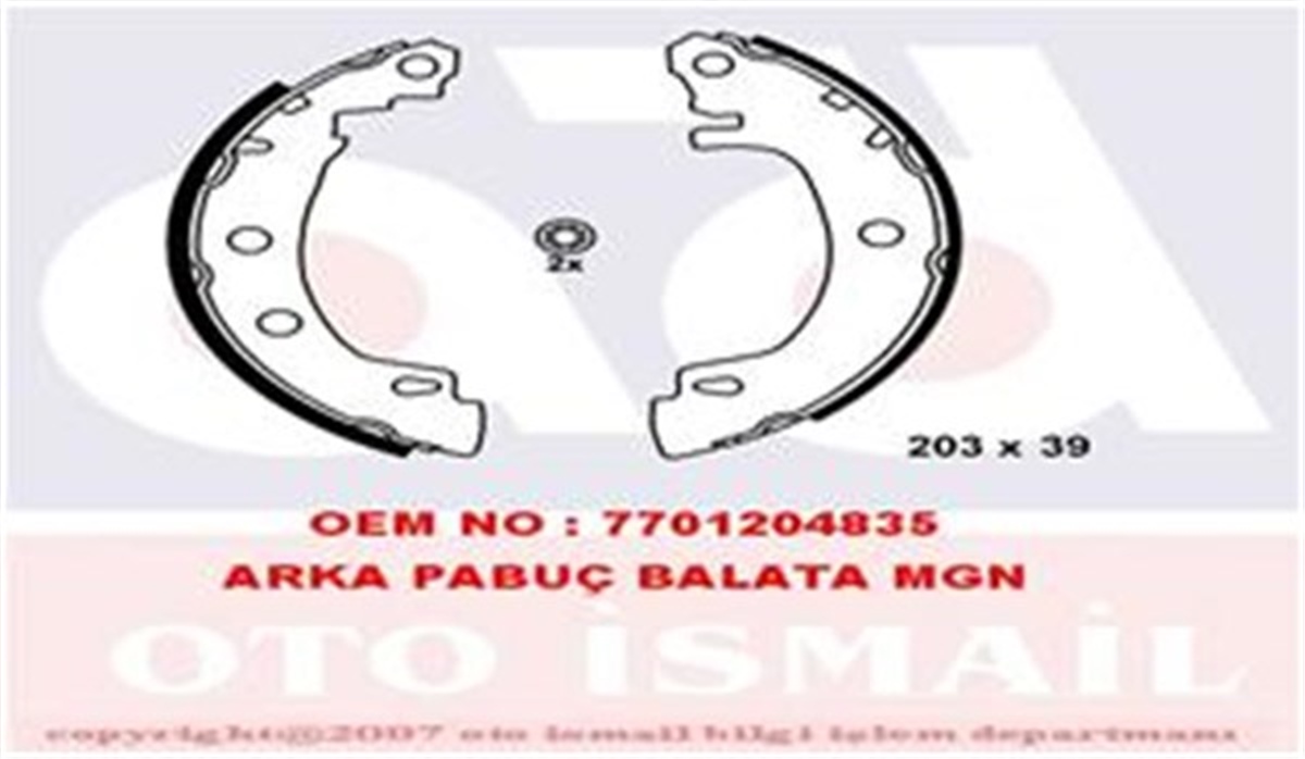 MEGANEARKA PABUÇ BALATA MEGANE 1.4-1.6 1.8 1.9D 1.9DTİ 2.0 96 8.03 203X39 VALEO 562629VALEOVALEO 562629