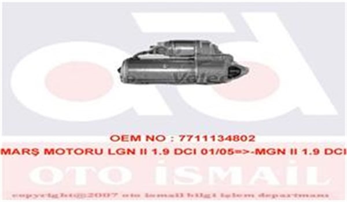 MEGANEMARŞ MOTORU LGN II 1.9 DCI 01-05 -MEGANE II 1.9 DCI 10-01 -SCENIC II 1.9 DCI 05-05 -MOVAVO 1.9 DTI VALEO 438095VALEOVALEO 438095