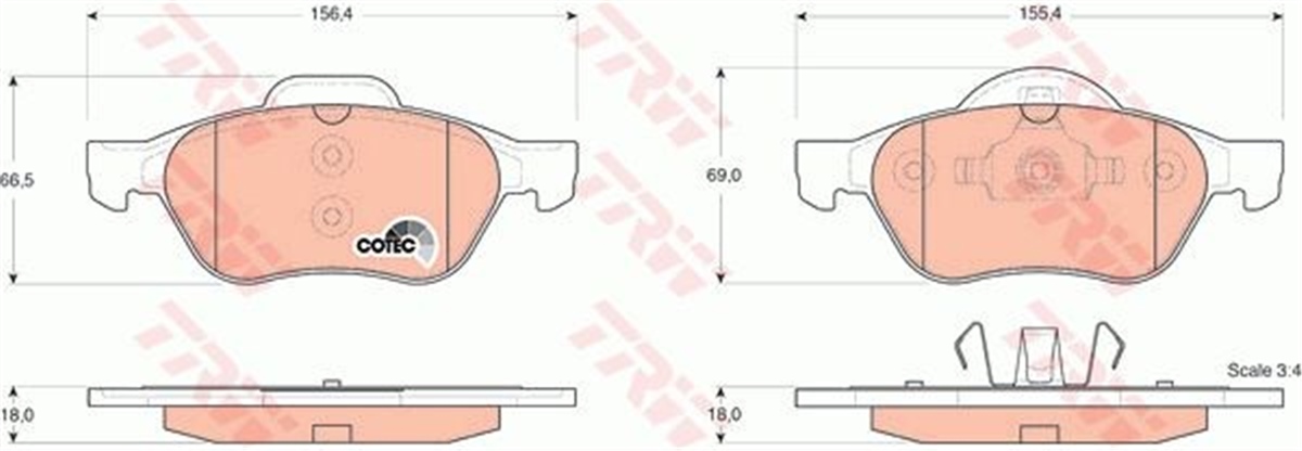 MEGANEÖN BALATA LGN II III 01 MEGANE II 02 TRW GDB1540TRWTRW GDB1540