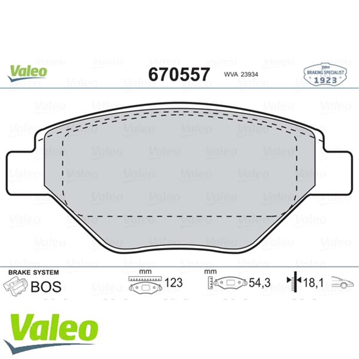 MEGANEÖN BALATA MEGANE II 1.4 1.6 2.0 1.9 DCİ 1.5 DCİ SEDAN 1.4 16V 11-02 VALEO 670557VALEOVALEO 670557