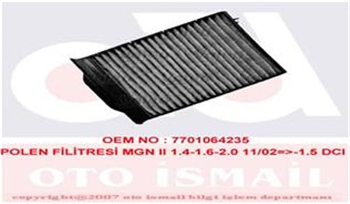 MEGANEPOLEN FİLTRESİ MEGANE II TÜM MODELLER 02 KARBONLU VALEO 715539VALEOVALEO 715539