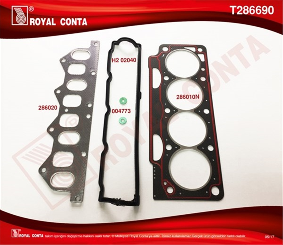 MEGANEÜST TAKIM CONTA KEÇESİZ LGN 1.8-MEGANE 2.0 F3P-F3R ROYAL T286690ROYALROYAL T286690