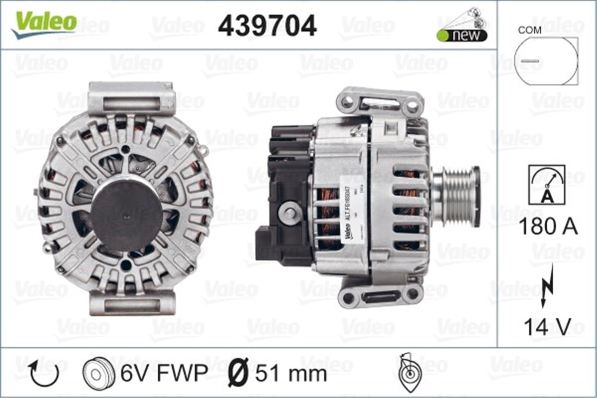 MERCEDESALTERNATÖR MERCEDES E OM651 MOT. VALEO 439704VALEOVALEO 439704