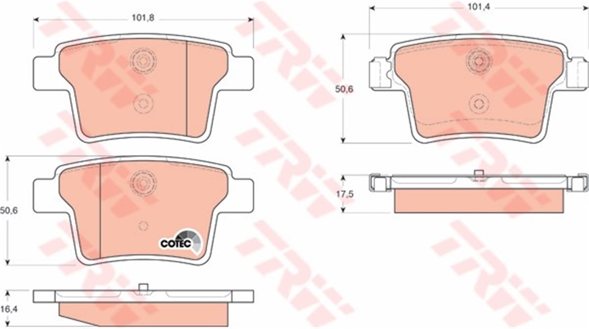 MONDEOARKA BALATA MONDEO III 1.8 16V-2.0 16V-2.0 TDCI-2.2 TDCI 11.00-8.07 JAGUAR X-TYPE 01 09 TRW GDB1665TRWTRW GDB1665