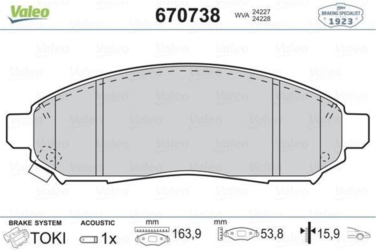 NAVARAÖN BALATA NISSAN NAVARA 2.5DCI 3.5 05 10 PATHFINDER 2.5DCI 4.0 05 10 41060EB325 VALEO 670738VALEOVALEO 670738