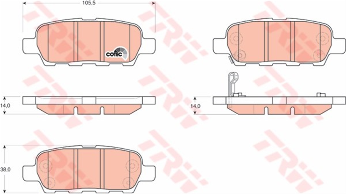 NISSANARKA BALATA NISSAN XTRAIL 2.0-2.2DCI 01 INFINITI FX35 3.5 03 FX45 4.5 03 GRAND VITARA 2.4 09 TRW GDB3294TRWTRW GDB3294