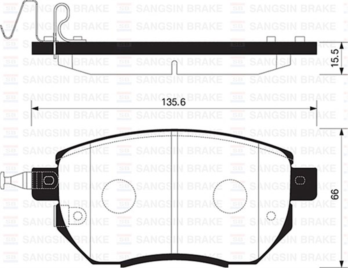 NISSANÖN BALATA NISSAN INFINITI FX 35 3.5 03-08 FX 45 4.5 03-08 MURANO 3.5 03-08 GDB3416 SANGSIN SP2107SANGSINSANGSIN SP2107