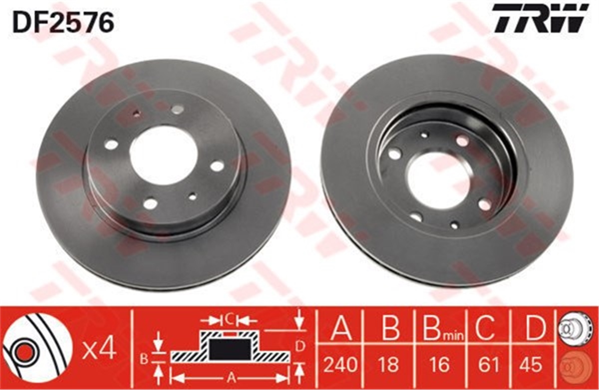 NISSANÖN FREN AYNASI NISSAN 100 NX 90-94 SUNNY 86-00 TRW DF2576TRWTRW DF2576