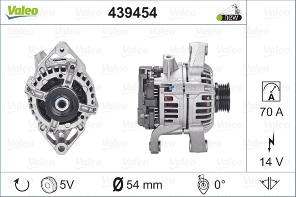 OPELALTERNATÖR OPEL VALEO 439454VALEOVALEO 439454
