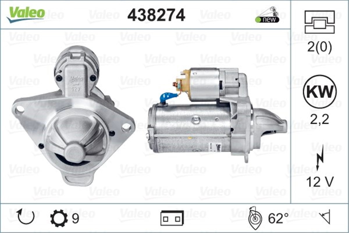 OPELMARŞ MOTORU OPEL VALEO 438274VALEOVALEO 438274