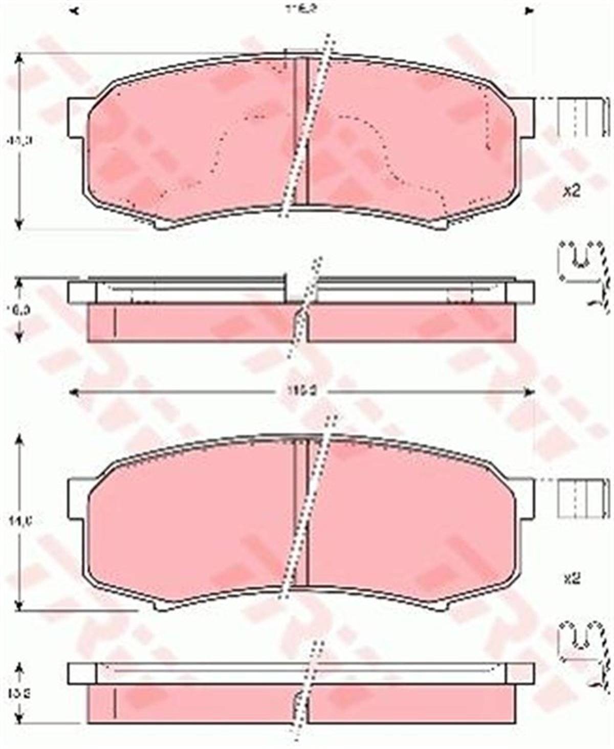 PAJEROARKA BALATA PAJERO IV 10 CRUISER 80-90-300 TRW GDB3110TRWTRW GDB3110