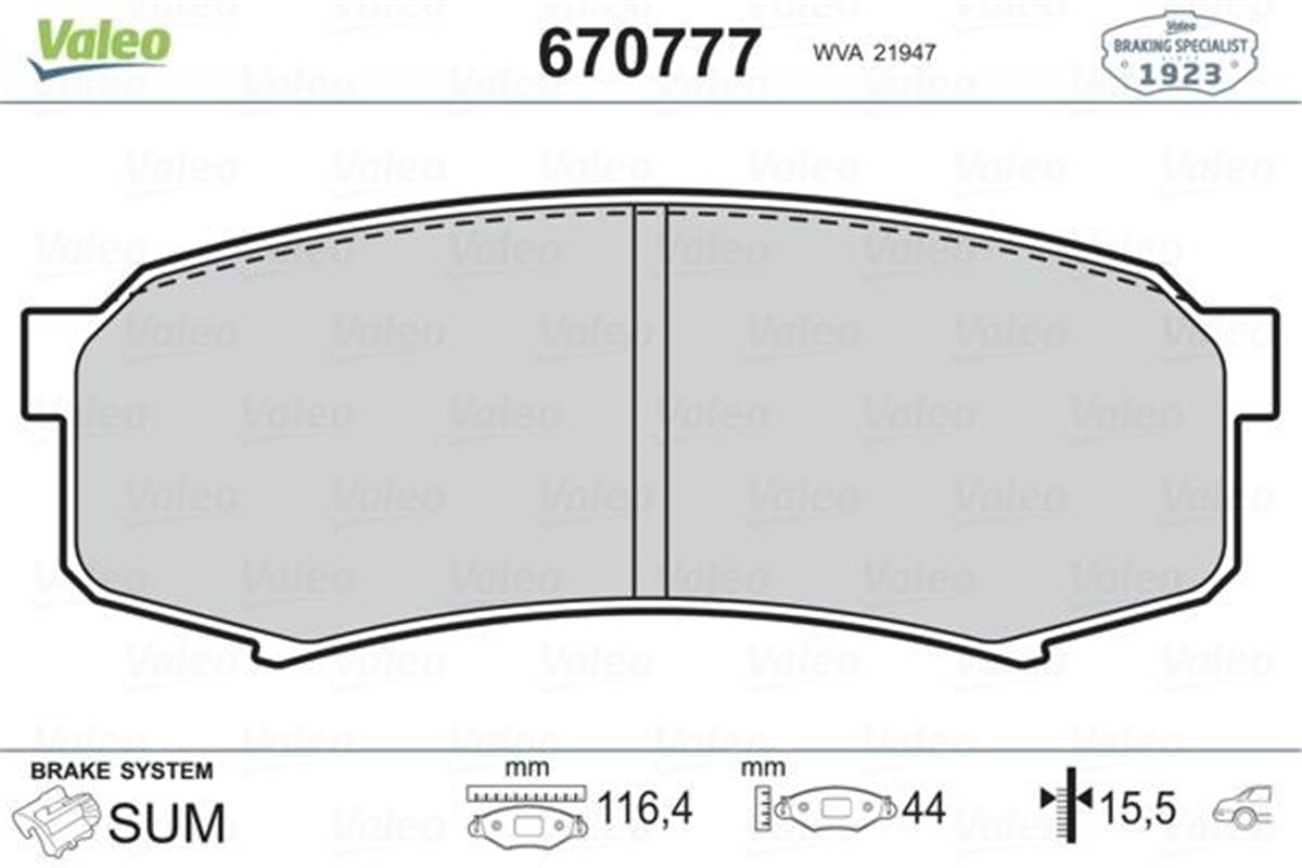PAJEROARKA BALATA PAJERO IV 3.2TD DİD 3.8 07 LAND CRUISER 84-93 VALEO 670777VALEOVALEO 670777