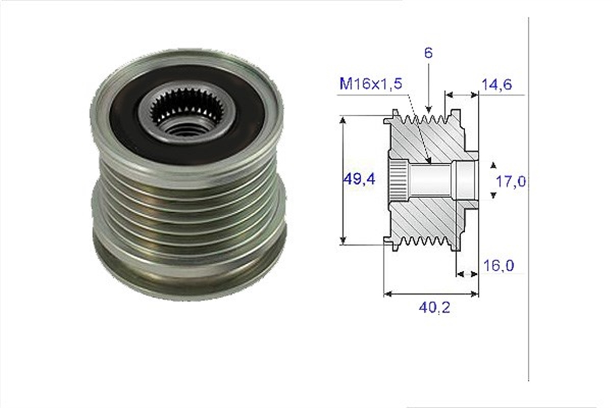 PASSATALTERNATÖR KASNAĞI RULMANLI PASSAT-GOLF III-IV 1.9TDI-CADDY III 1.7SDI-1.9TDI-CORDOBA 1.7D-1.9D VALEO 588014VALEOVALEO 588014