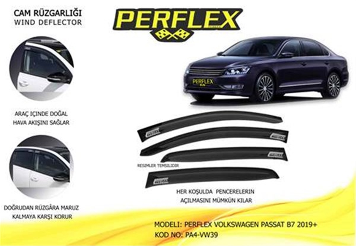 PASSATPERFLEX V2 CAM RÜZGARLIKLARI VOLKSWAGEN PASSAT B7 2019 4 PCS PERFLEX PA4-VW39PERFLEXPERFLEX PA4-VW39