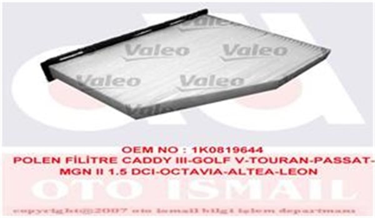 PASSATPOLEN FİLTRESİ CADDY III-JETTA III-PASSAT-TOURAN-GOLF V 1.4-16FSI-1.4TSI-1.6TDI-1.8TSI-1.9TDI-2.0TDI VALEO 698800VALEOVALEO 698800