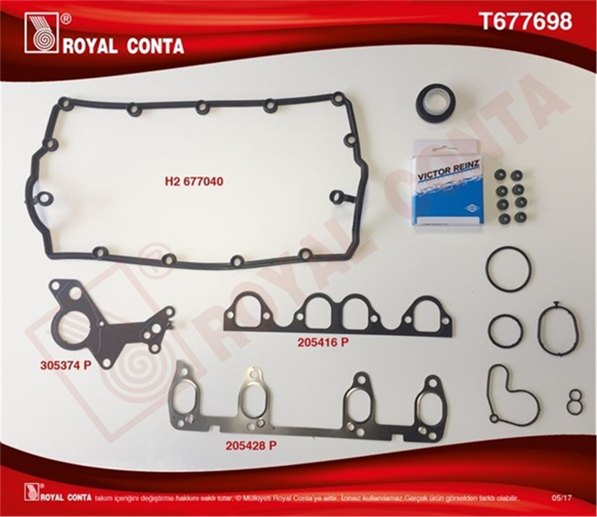 PASSATÜST TAKIM CONTA BORA-CADDYIII-GOLF4-5 PASSAT-POLO-T5 1.9 TDI ASZ BXE AVF AVB AWX AXB BJB BXE BDJ ROYAL T677698ROYALROYAL T677698