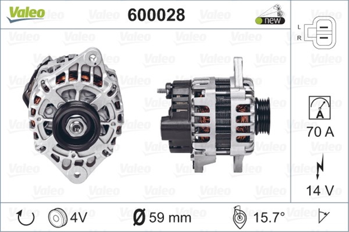 PICANTOALTERNATÖR KIA PICANTO VALEO 600028VALEOVALEO 600028