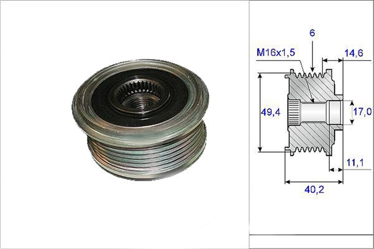 POLOALTERNATÖR KASNAĞI 56336 045903119A VW POLO-A4-A6-T6-AMAROK-GOLF 01- CAGA-CDCA-CLHA-CLHB 1,6 TDİ-2,0 TDİ VALEO VAL 588016VALEOVALEO 588016