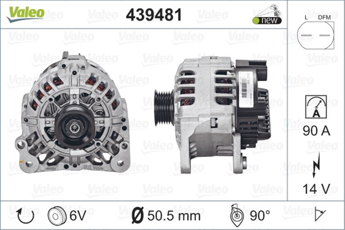 POLOALTERNATÖR VW POLO. SKODA FABIA. SEAT IBIZA VALEO 439481VALEOVALEO 439481