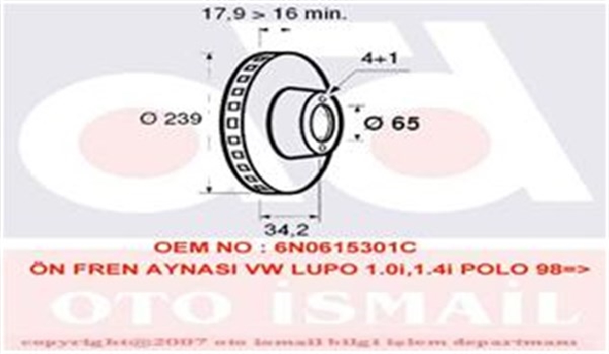 POLOFREN DİSKİ ÖN 09462-DDF812-DF2780 (TAKIM FIYAT) 6N0615301C VW POLO-CORDOBA-FABIA 94-01 BM VALEO VAL 186523VALEOVALEO 186523