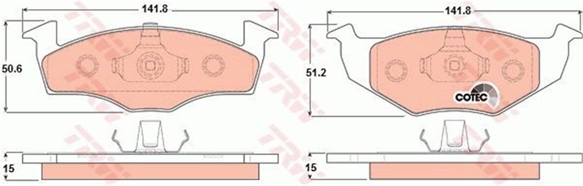 POLOÖN BALATA POLO 95-9.01 IBIZA 96-2.02 CORDOBA 96-2.02 GOLF III 91-97 TRW GDB1306TRWTRW GDB1306