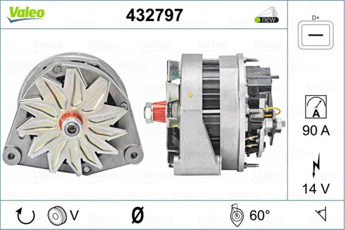 PORSCHEALTERNATÖR A14N71 PORSCHE VALEO 432797VALEOVALEO 432797