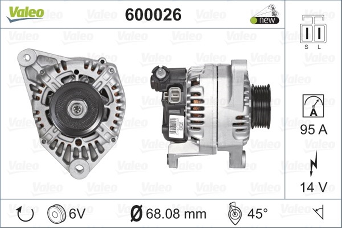 PRIMERAALTERNATÖR NISSAN PRIMERA 2 0 16 V VALEO 600026VALEOVALEO 600026