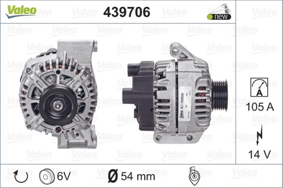 PUNTOALTERNATÖR FIAT G.PUNTO VALEO 439706VALEOVALEO 439706