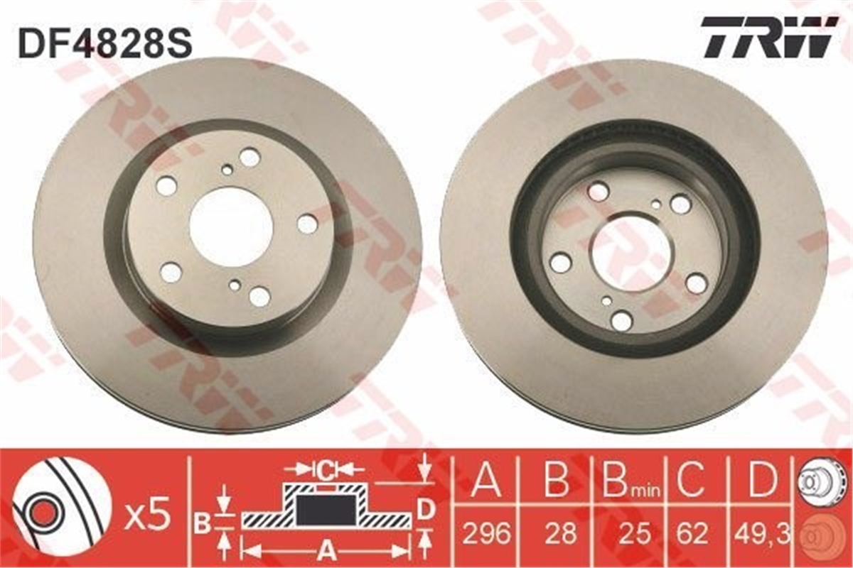 RAV 4ÖN FREN AYNASI HAVALI RAV 4 III ACA-ACE 2.0 VVT-I-2.2 D-4D 03-06 TRW DF4828STRWTRW DF4828S