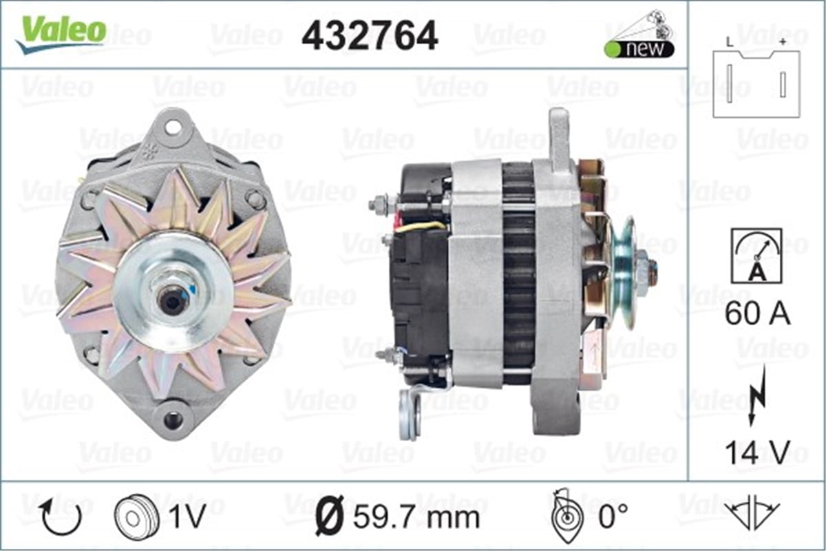 RENAULTALTERNATÖR A13N88 RENAULT VALEO 432764VALEOVALEO 432764