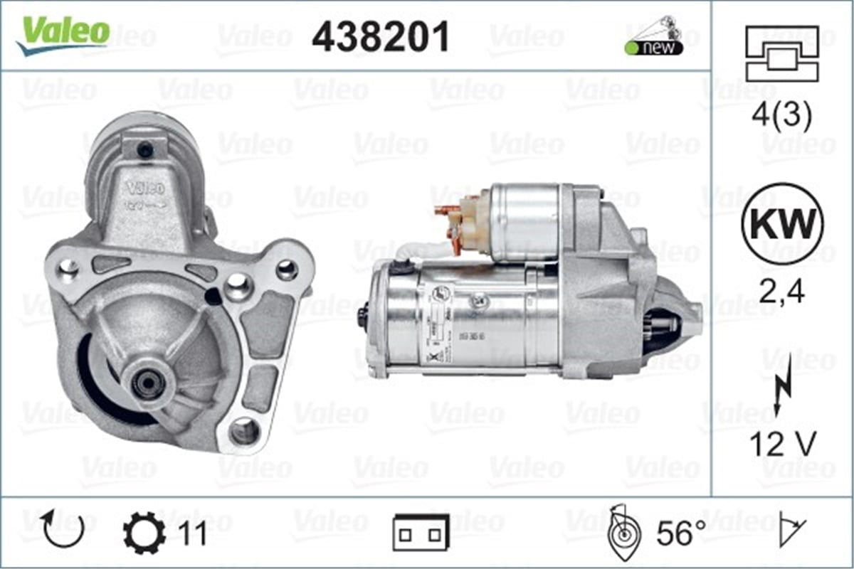 RENAULTMARŞ MOTORU RENAULT VEL SATIS VALEO 438201VALEOVALEO 438201