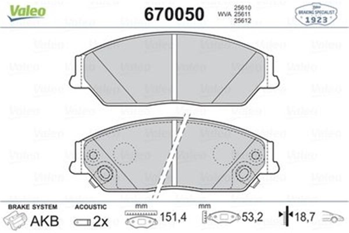 RIOÖN BALATA CAMRY 06 AURION 06 VALEO 670050VALEOVALEO 670050