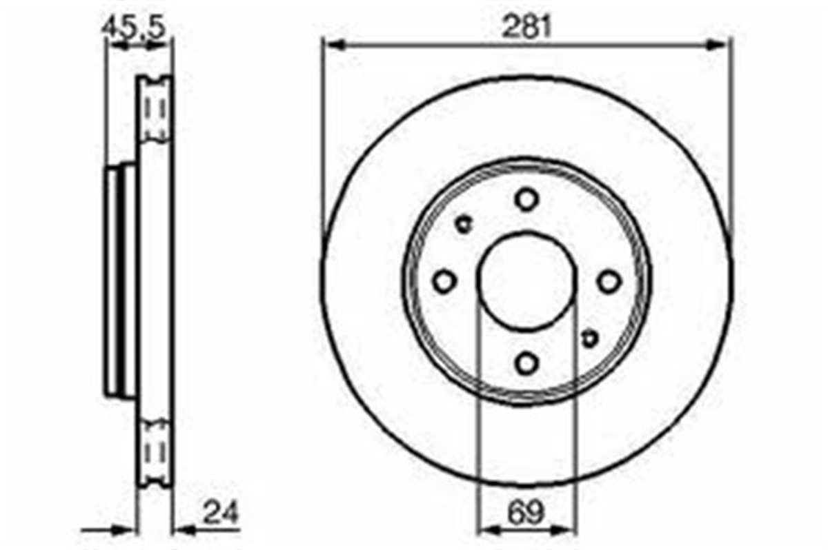 S40ÖN FREN AYNASI CARISMA 95-6.06 VOLVO S40 1.6 1.8 1.9 2.0 T 95-04 V40 95-04 281X24X4DLXHAVALI VALEO 186707VALEOVALEO 186707