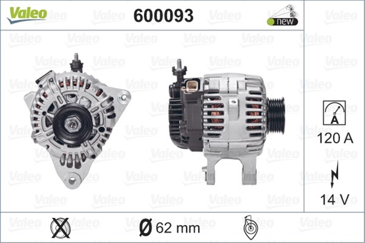 SANTA FEALTERNATÖR HYUNDAI SANTA FE-TUCSON 2.7 01-09 VALEO 600093VALEOVALEO 600093