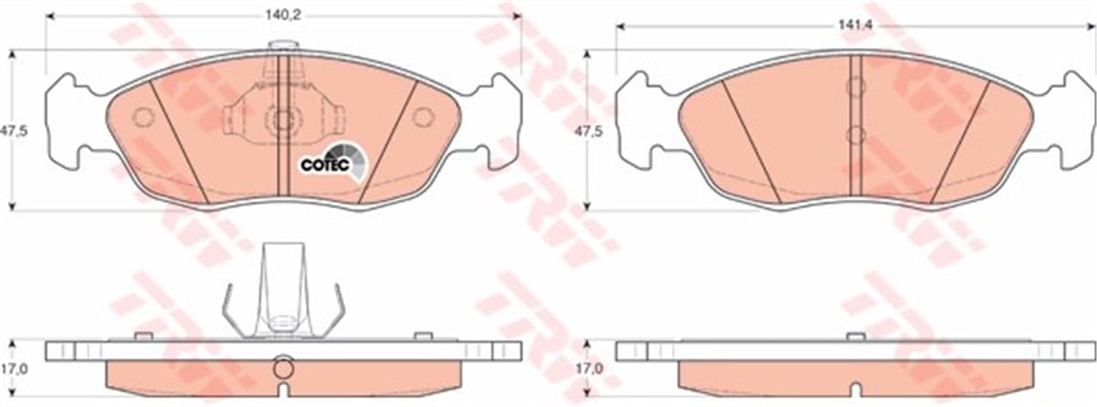 SAXOÖN BALATA FİŞSİZ P306 93-01 XSARA 2.0 16V 97-05 PEUGEOT 106-SAXO 1.4-1.6 TRW GDB1322TRWTRW GDB1322