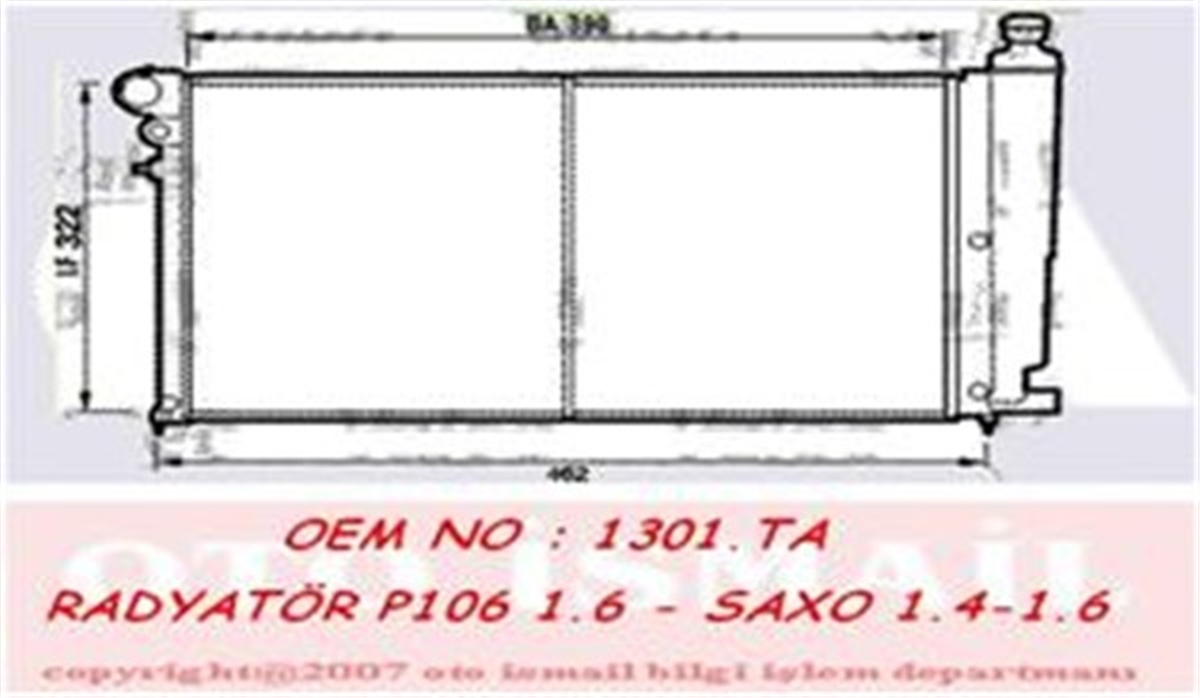 SAXORADYATOR 106 96 SAXO 96-03 1.4-1.6 AC MEK 390X322X23 VALEO 731528VALEOVALEO 731528