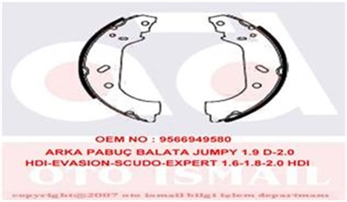 SCUDOARKA PABUÇ BALATA JUMPY 95-00 EVASION 94-02 SCUDO 99-06 EXPERT 96 255X60 RIW P5770RIWRIW P5770