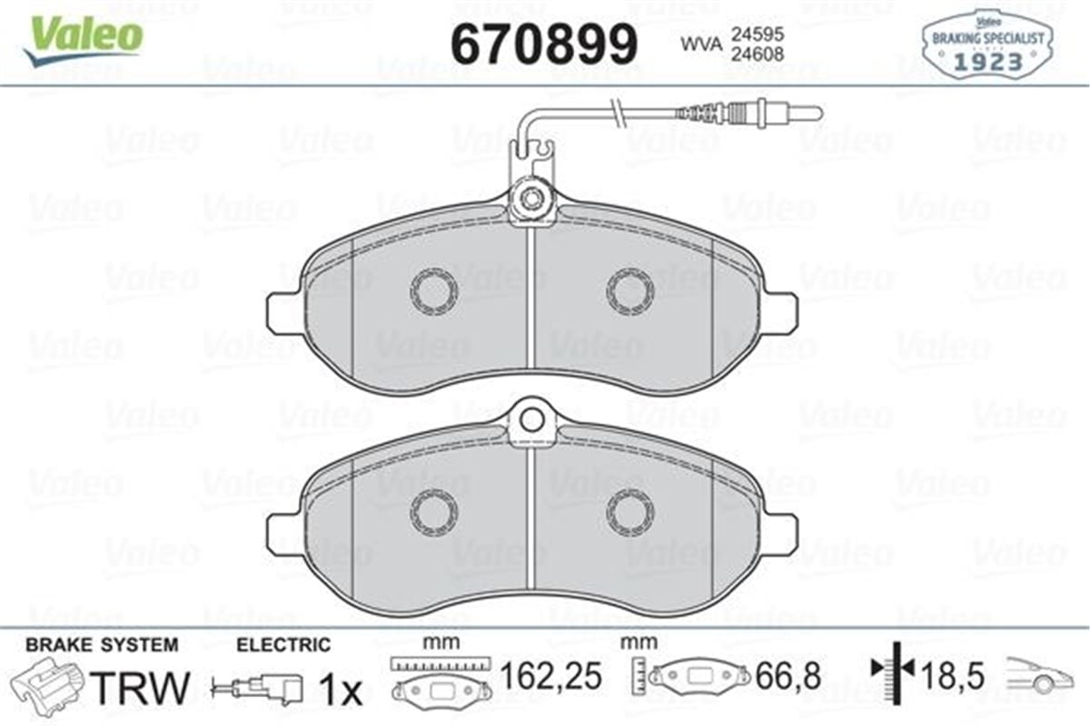 SCUDOÖN BALATA FİŞLİ EXPERT-SCUDO-JUMPY-1.6-2.0 MTJ 07 VALEO 670899VALEOVALEO 670899