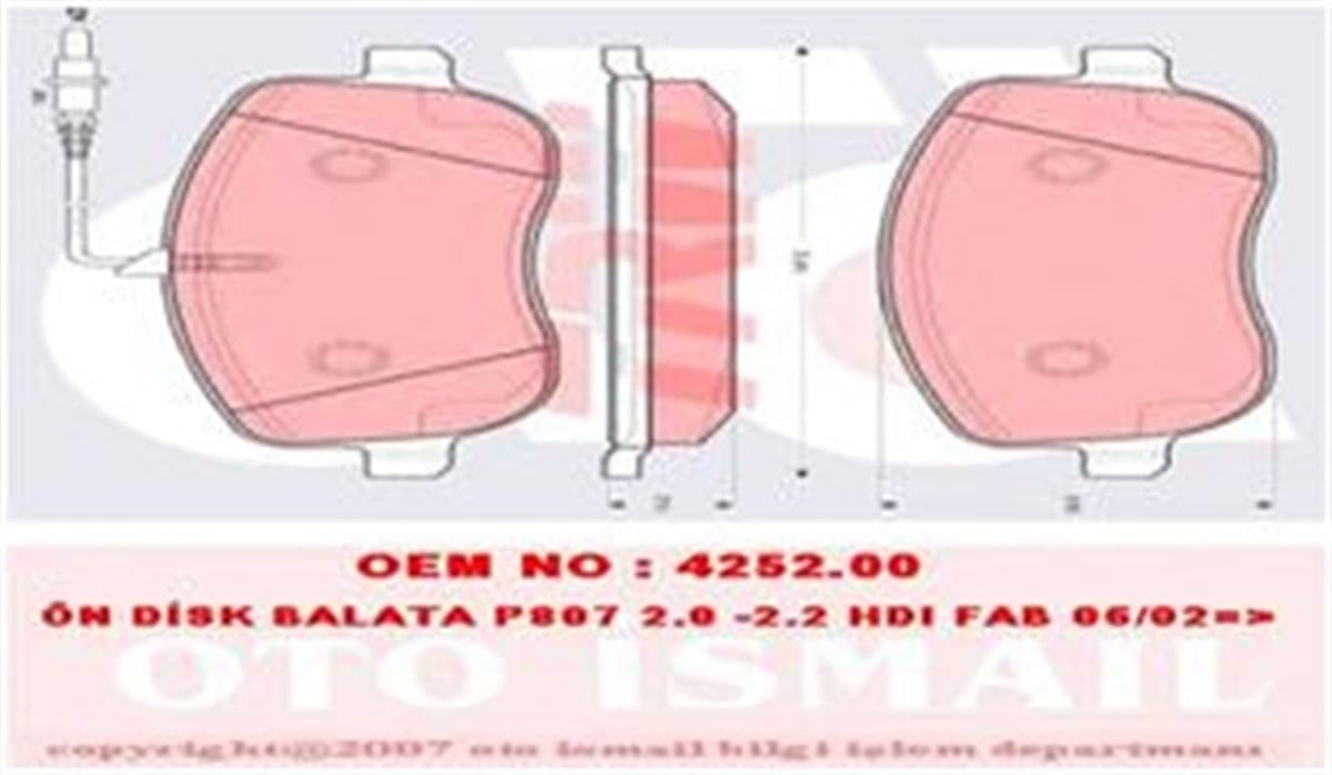 SCUDOÖN BALATA SCUDO 96 JUMPY 95 P807 2.0 -2.2 HDI FAB 02 TRW GDB1503TRWTRW GDB1503
