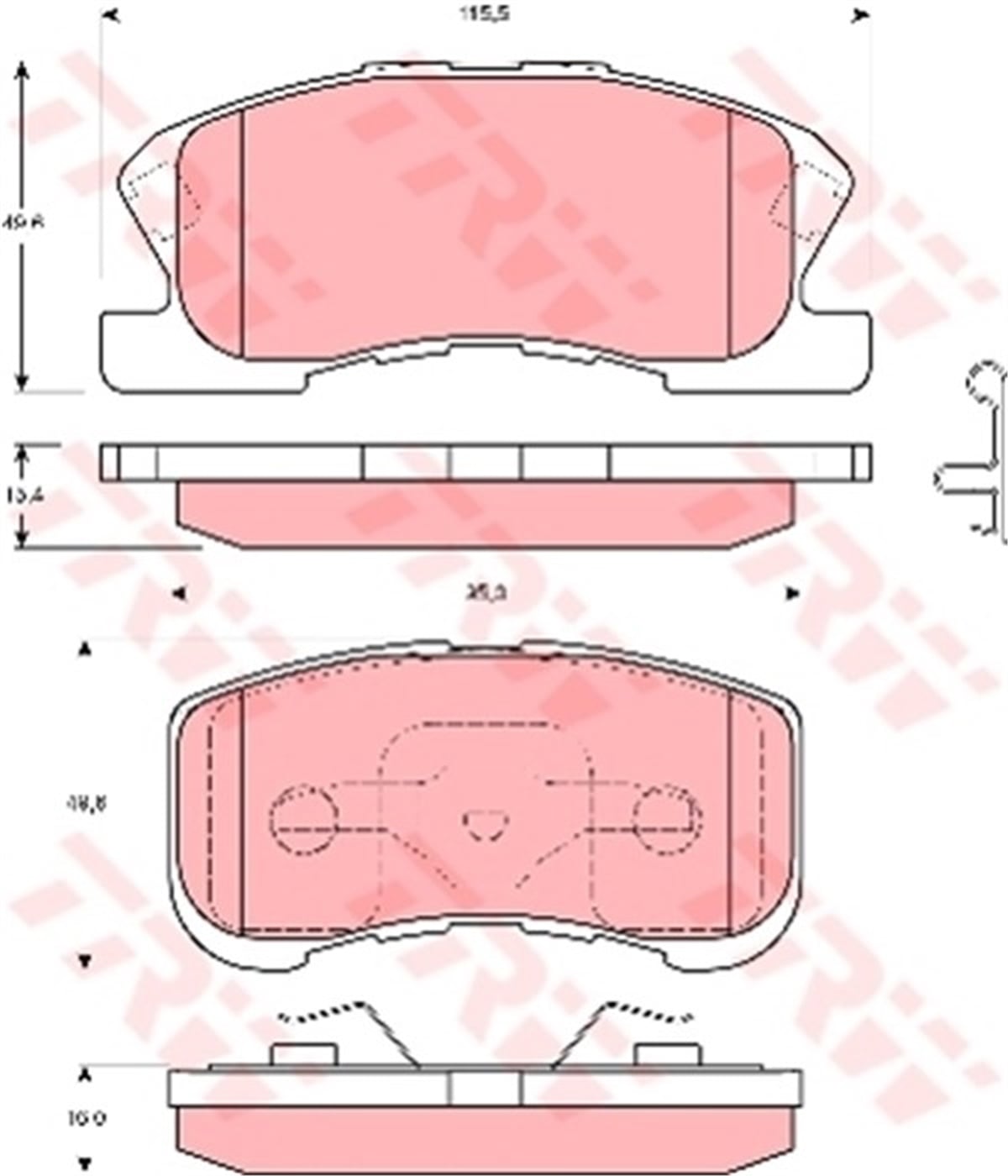 SIRIONÖN BALATA DAIHATSU SIRION 1.0 1.3 98-05 GDB3266 TRW GDB3220TRWTRW GDB3220