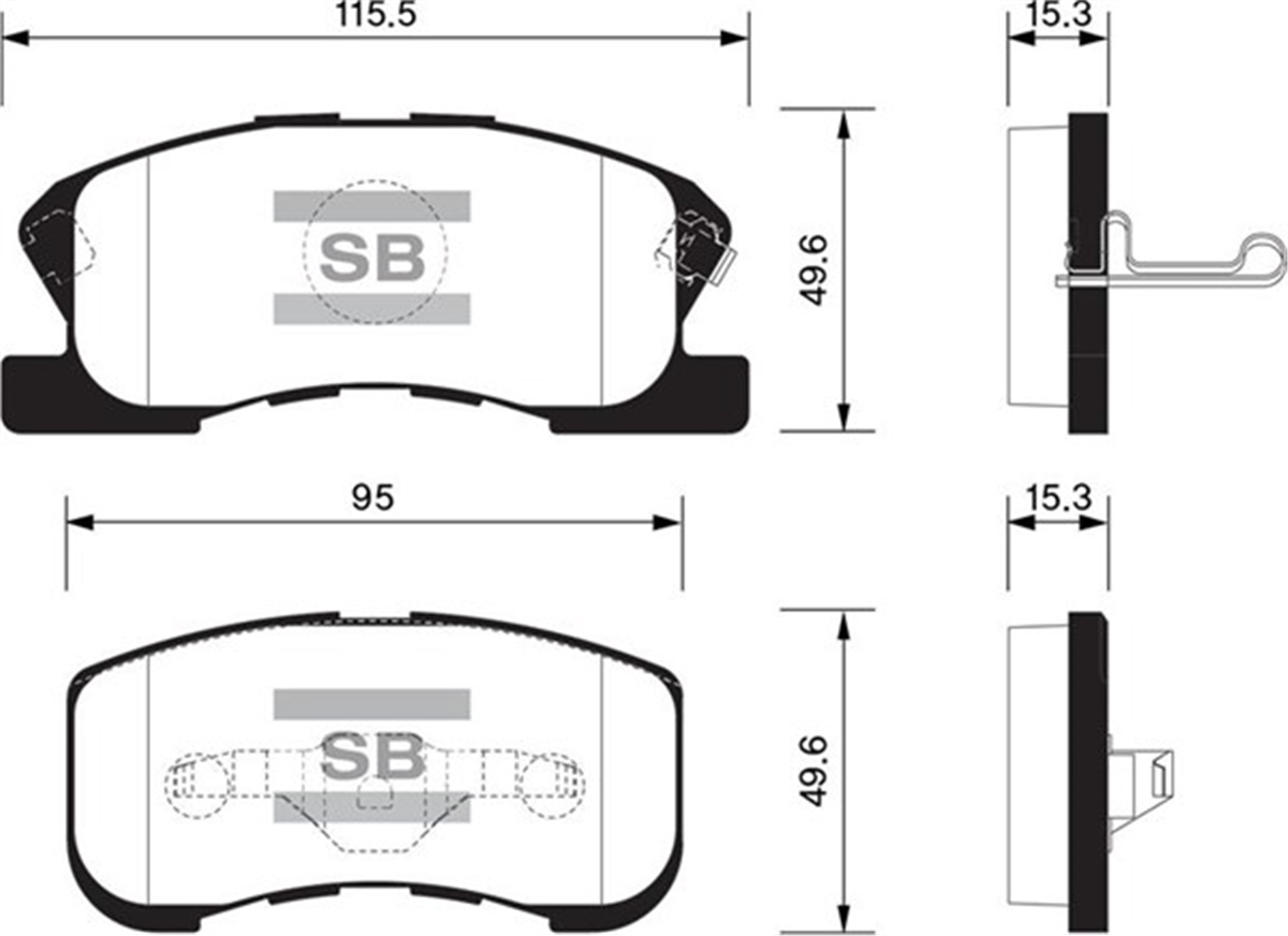 SIRIONÖN BALATA DAIHATSU SIRION 1.0-1.3 98-05 GDB3220-GDB3266 SANGSIN SP1610SANGSINSANGSIN SP1610