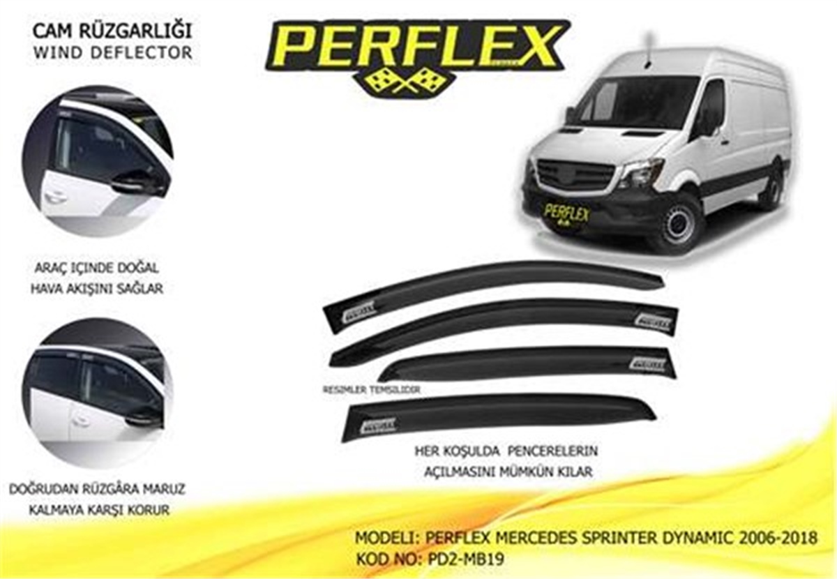 SPRINTERCAM RÜZGARLIĞI MERCEDES SPRINTER DYNAMIC 2006-2018 2 Lİ PERFLEX PD2-MB19PERFLEXPERFLEX PD2-MB19