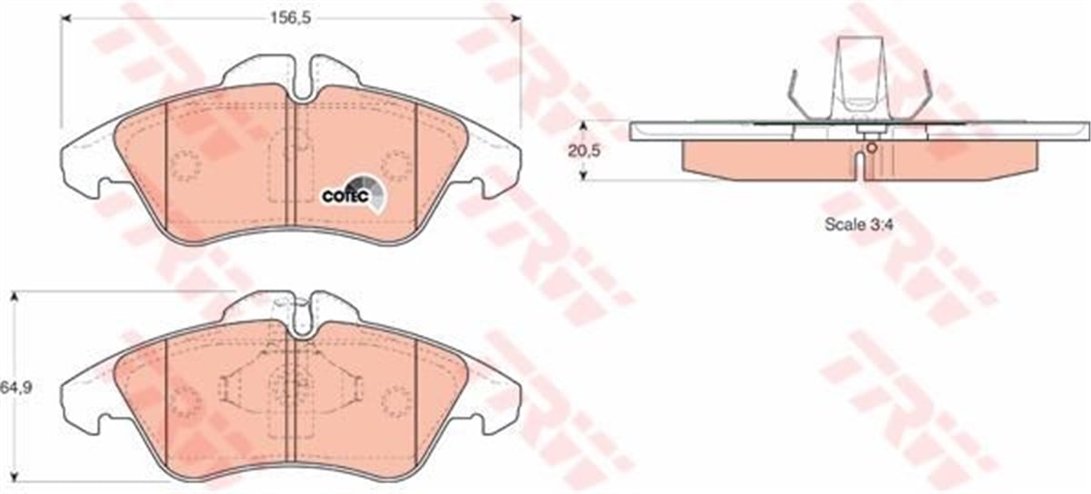 SPRINTERFREN BALATASI ÖN FVR1038 2D0698151 VW LT-SPRINTER 96-06 BM TRW TRW GDB1220TRWTRW GDB1220