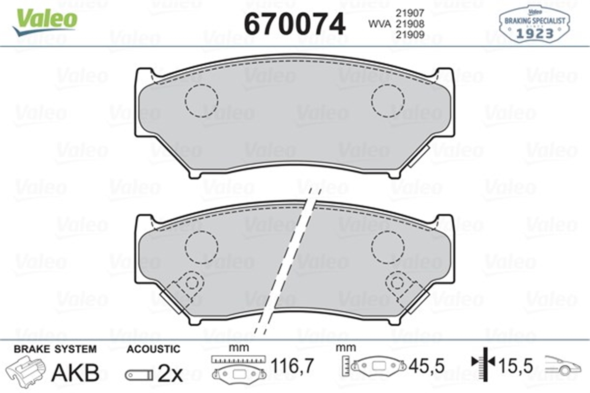 SUZUKIÖN BALATA SUZUKI GRAND VITARA 1.6 98-03 1.6 05 2.0 05 2.7 01-03 2.4 09 VALEO 670074VALEOVALEO 670074