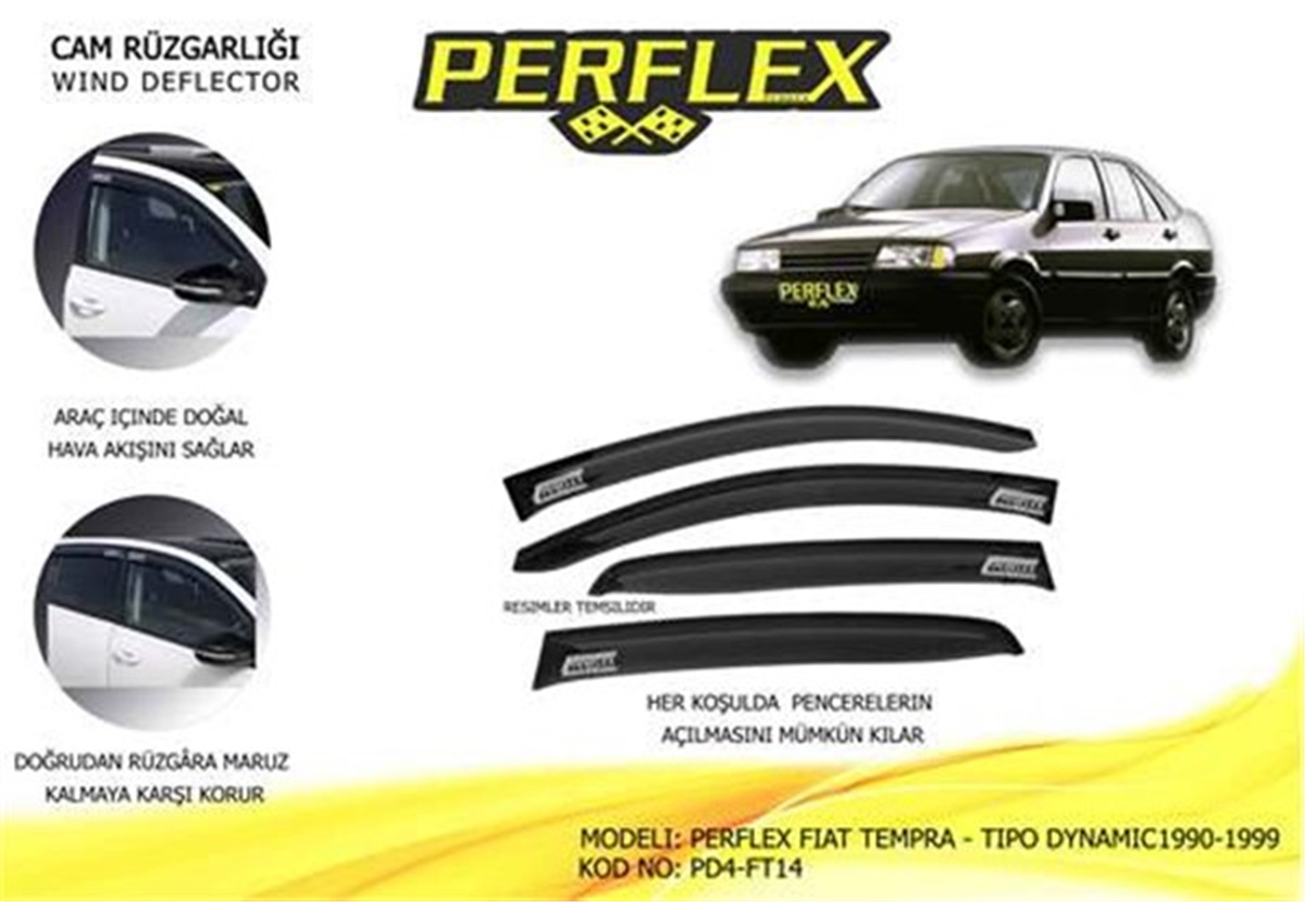 TEMPRACAM RÜZGARLIĞI FIAT TEMPRA - TIPO DYNAMIC 1990-1999 4 LÜ PERFLEX PD4-FT14PERFLEXPERFLEX PD4-FT14